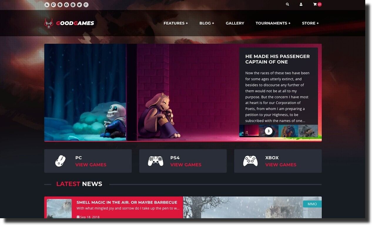 Top 22 Free Gaming Website Templates | 128 Digital