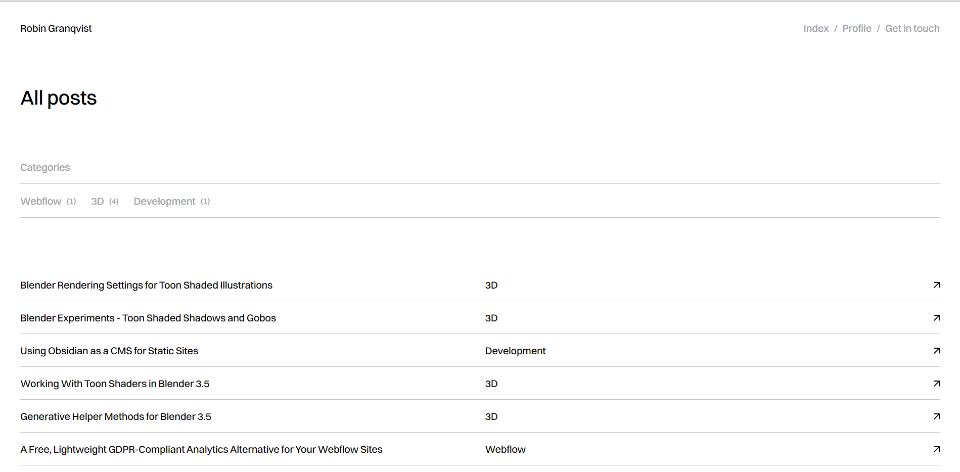 Category list live example