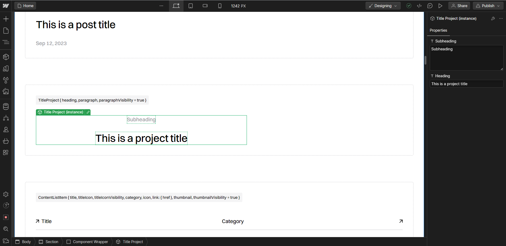 Title component variation 2