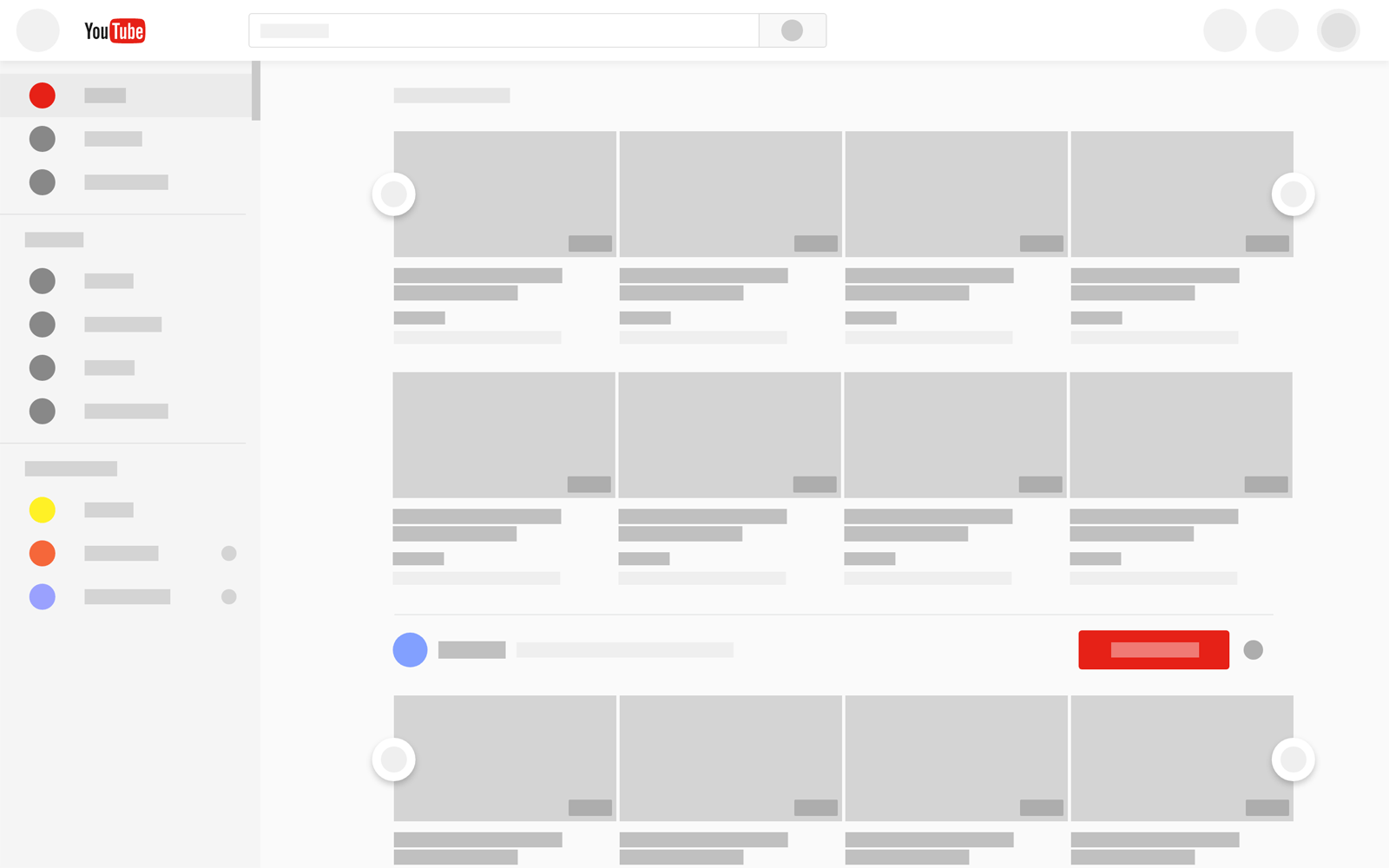 YouTube wireframe
