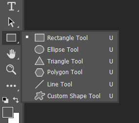 Photoshop tool menu