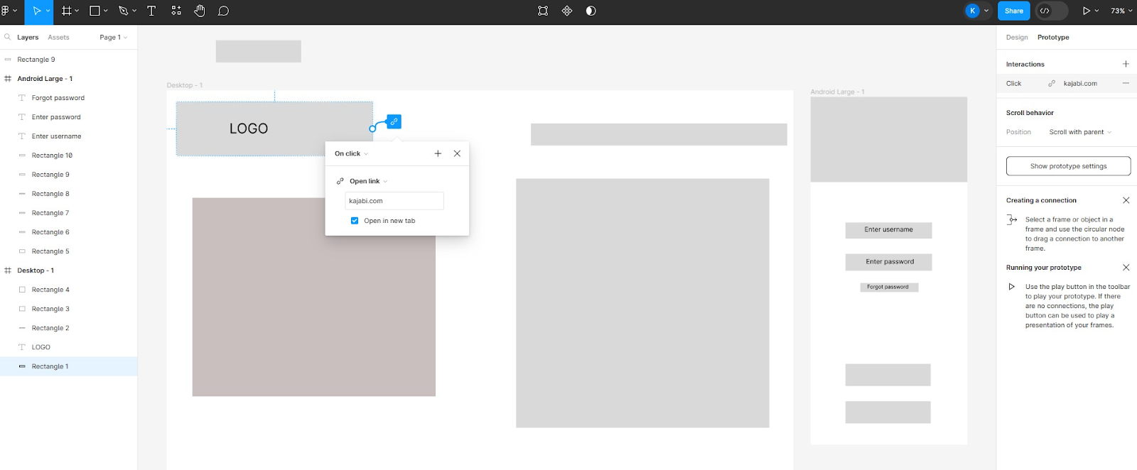 Adding text to prototype on Figma