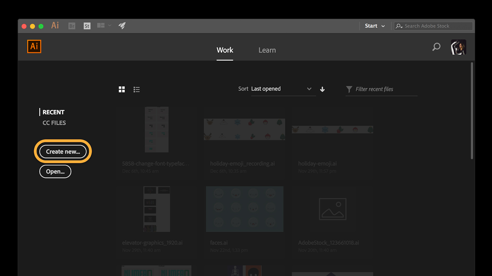 Creating a new design on Adobe Illustrator