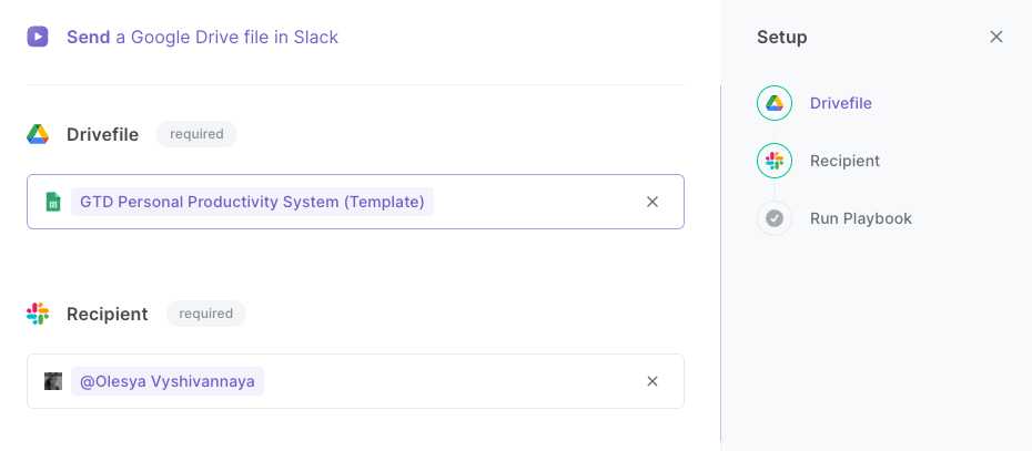 Send a Google Drive file in Slack