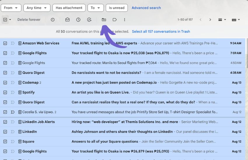 How to mass delete emails on Gmail