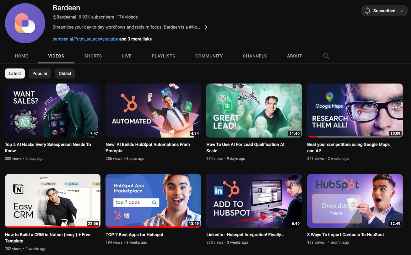 Import YouTube Channel Data to Airtable for Content Tracking Bardeen