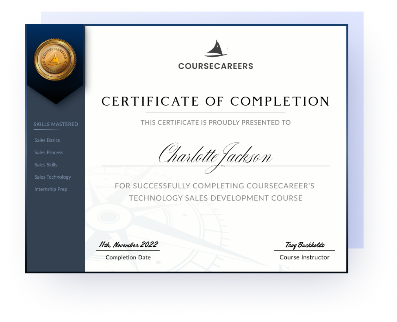 CourseCareers Certificate of Completion — Official