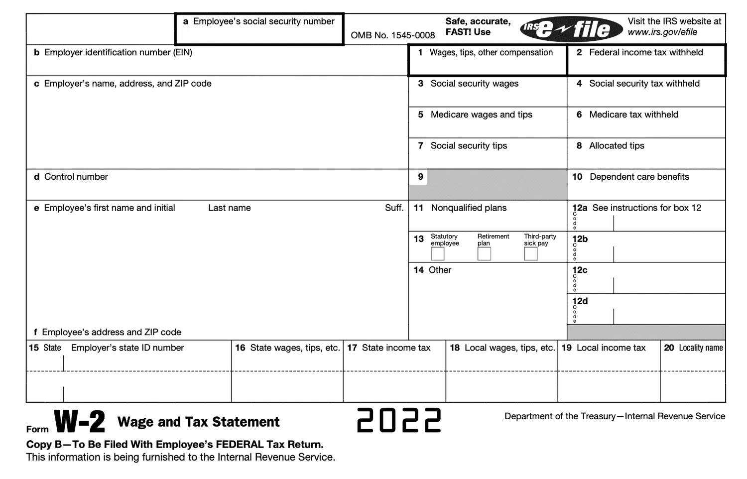 W2 form for 2022